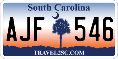 SC license plate AJF546