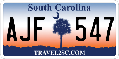SC license plate AJF547