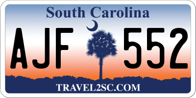 SC license plate AJF552