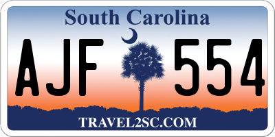 SC license plate AJF554