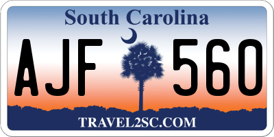 SC license plate AJF560