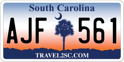 SC license plate AJF561