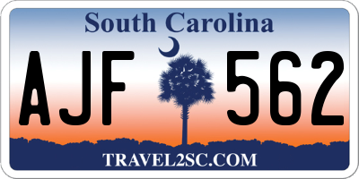 SC license plate AJF562