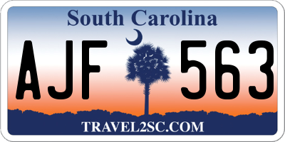 SC license plate AJF563