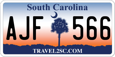 SC license plate AJF566