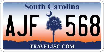 SC license plate AJF568