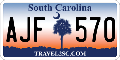 SC license plate AJF570