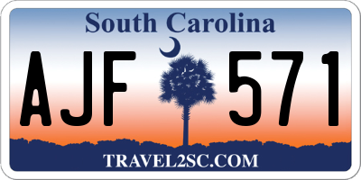 SC license plate AJF571