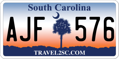 SC license plate AJF576