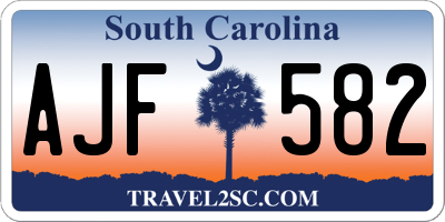SC license plate AJF582