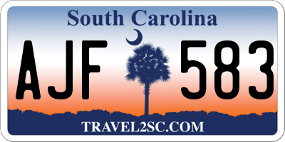 SC license plate AJF583