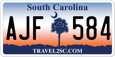 SC license plate AJF584