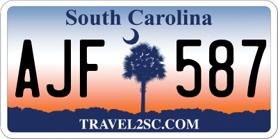SC license plate AJF587