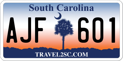 SC license plate AJF601
