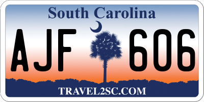 SC license plate AJF606