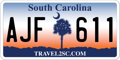 SC license plate AJF611