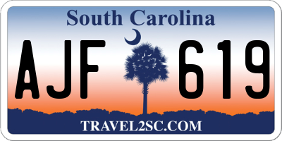 SC license plate AJF619