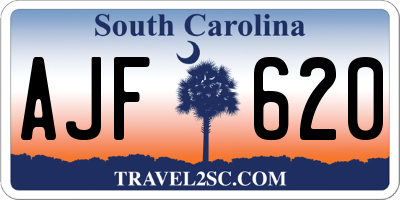 SC license plate AJF620