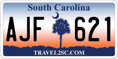 SC license plate AJF621