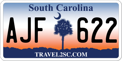 SC license plate AJF622