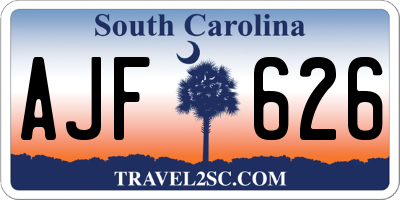 SC license plate AJF626