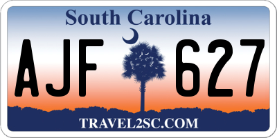 SC license plate AJF627