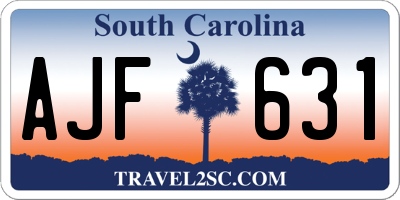 SC license plate AJF631