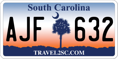 SC license plate AJF632