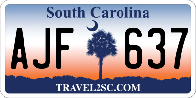 SC license plate AJF637