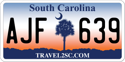 SC license plate AJF639