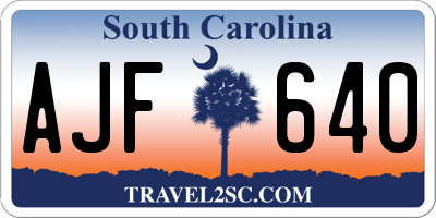 SC license plate AJF640