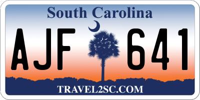 SC license plate AJF641