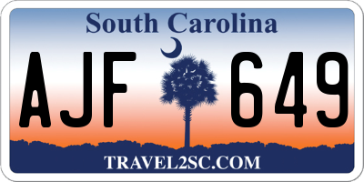 SC license plate AJF649