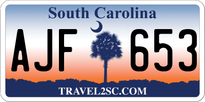 SC license plate AJF653