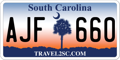 SC license plate AJF660