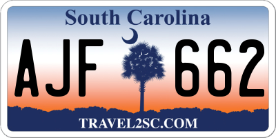 SC license plate AJF662