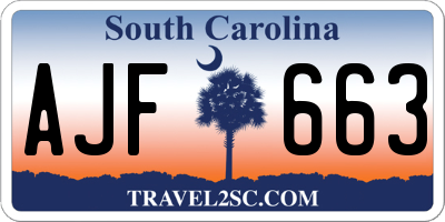 SC license plate AJF663
