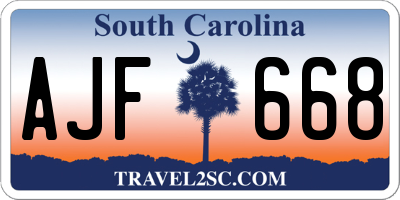 SC license plate AJF668