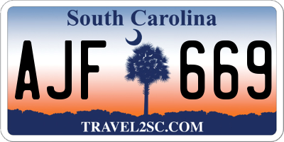 SC license plate AJF669