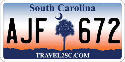 SC license plate AJF672