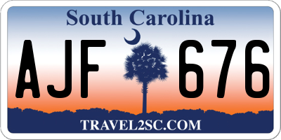SC license plate AJF676