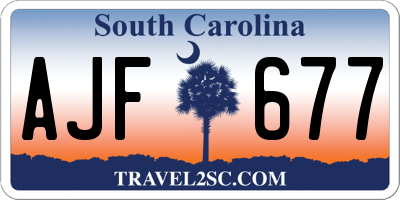 SC license plate AJF677