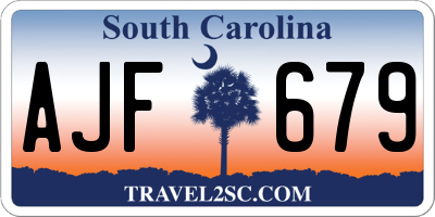 SC license plate AJF679
