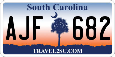 SC license plate AJF682