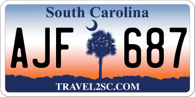 SC license plate AJF687