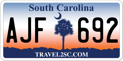 SC license plate AJF692