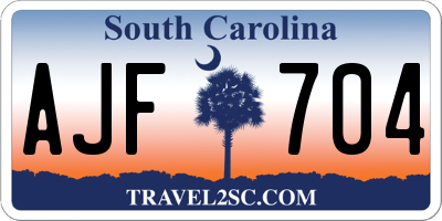 SC license plate AJF704