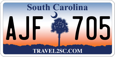 SC license plate AJF705