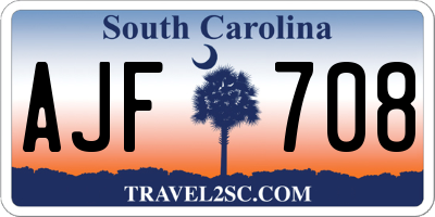 SC license plate AJF708
