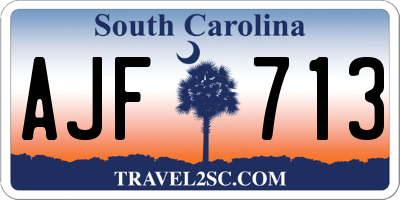 SC license plate AJF713